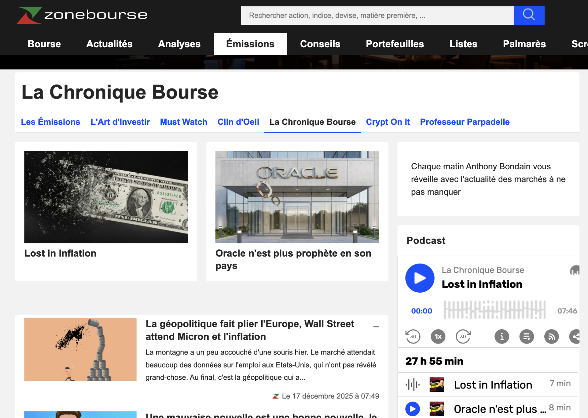 Article macro quotidien